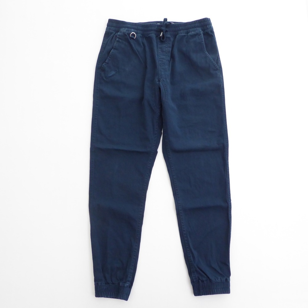 Publish Mens Jogger Pants Chino Drawstring Navy Blue Elastic Waist Stretch 36